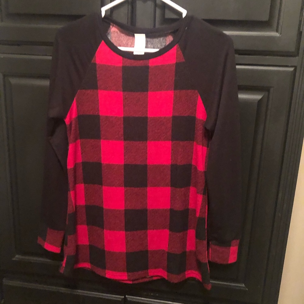 Red and black buffalo plaid shirt